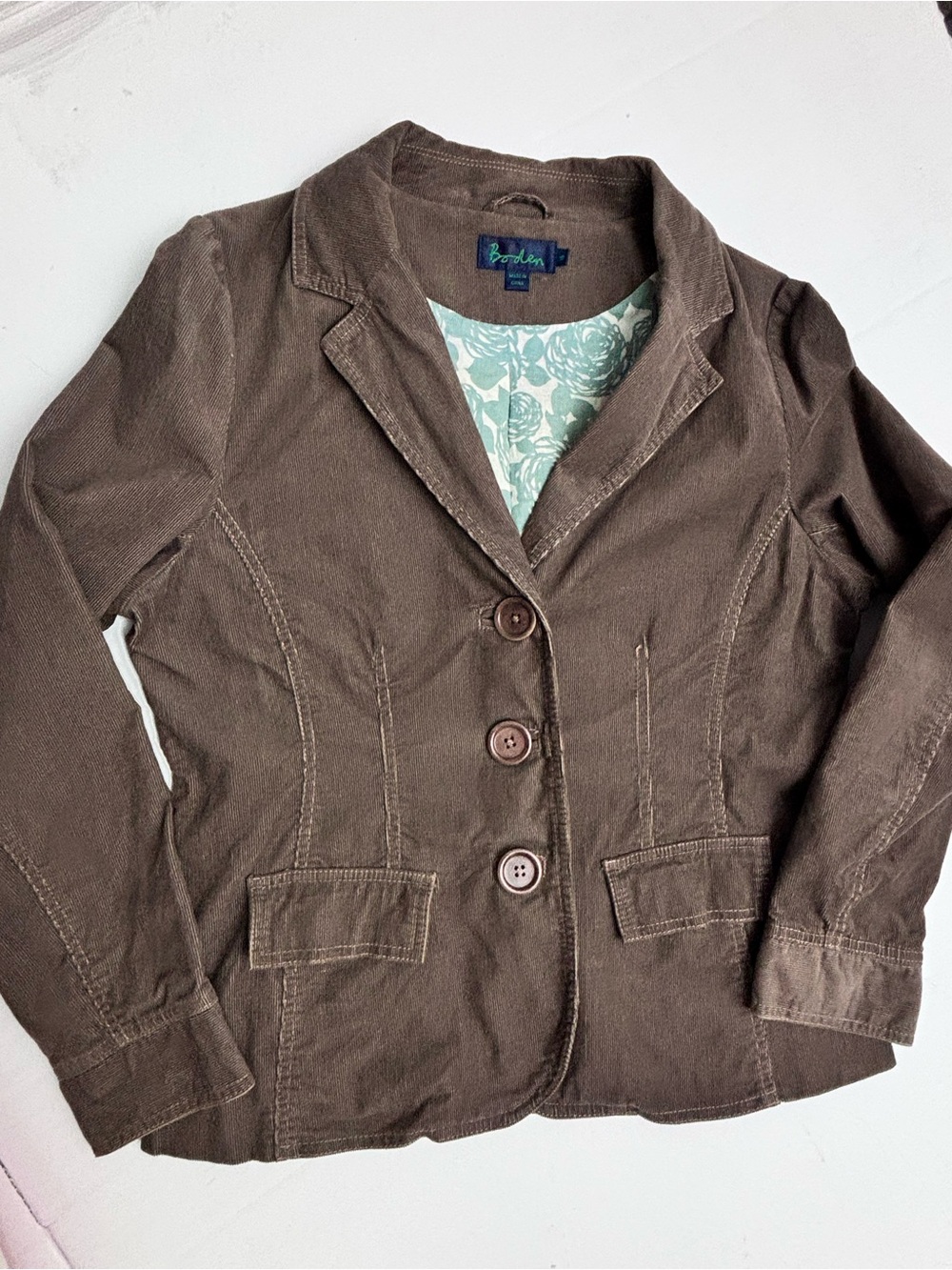 Boden Brown Corduroy Fall Blazer Jacket Large 10